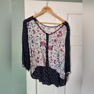 Urban Outfitters, Ecote, Medium white/blue/pink flowy high-lo top